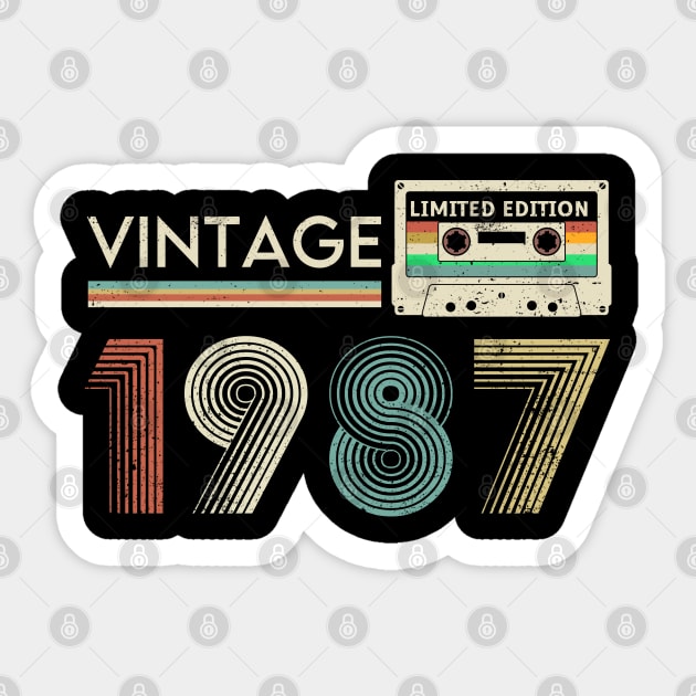 Vintage 1987 Limited Cassette Sticker by xylalevans